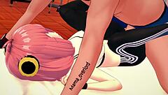 安娅锻炼完毕，现在她在成人本子中骑乘巨大鸡巴！