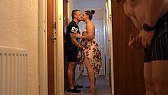 Cuckold Husband Watches Curvy Wife Get Fucked And Creampied Hard In Hallway