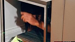 Sexy Milf Nanny With Big Ass Riley Jacobs Got Stuck And Fucked During The House Cleaning