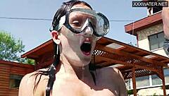 Minnie Manga and Eduard Get Wet in Pool