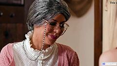 Nanny and stepdaughter get mysterious in Mrs. Doubtfire parody with steamy scissoring