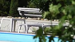 charming suzanna a undresses outdoor, softcore babe shows natural tits in solo striptease