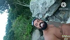 Tattooed black guy passionately fucks blonde on beach