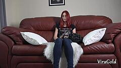 18-year-old Vira Gold's first porn casting with Lovenia Lux