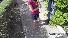 broke teen sucks cock at payphone in public pov