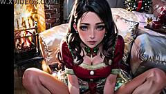 Girls Wish Merry Christmas With Wet Pussy Masturbation In Hentai