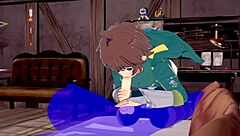 kazuma gets blowjob in konosuba