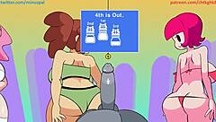 GROUP SEX COMPETITION ANIMATION WITH BIG TITS AND CUM FACIAL