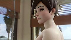 Tracer Gives Intense Handjob And Blowjob In Hentai Anime