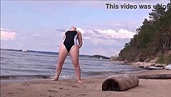 blonde babe bathes at sea, so sexy! 🌊