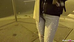 German scout fucks 18 year old amaris in outdoor casting, monster cock interview!