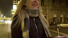 German scout fucks 18 year old amaris in outdoor casting, monster cock interview!