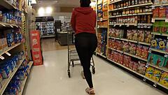 Can You Spot the Flashing in Transparent Leggings at the Grocery Store?