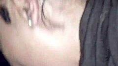 Sloppy blowjob in car ends with swallow