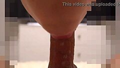 Teen babe notices my monster cock throbbing as cum fills her mouth 😍.