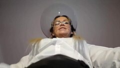 check out this foot fetish session with nylon bdsm and spitting action