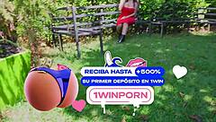 blonde teen handjob outdoor creampie pov