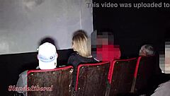 Milf's First Gangbang In Porn Cinema, Guys Cum In Mouth