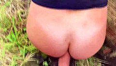 The milf didn't expect a public anal creampie from monster cock.