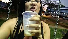 Intense doggystyle creampie in car