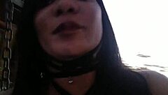 Intense doggystyle creampie in car