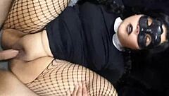 latina dresses sexy for husband, gets licked and fucked doggy