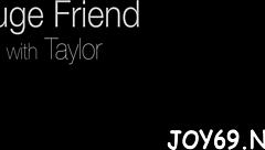 Pretty teen masturbates pussy with huge dildo intensely