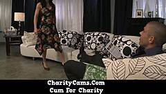 Charity Cams babe rides big dick with milf