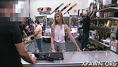 Hardcore sex erupts in European shop