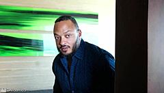 In the shower, a black cock stretches Adrian's ass wide open, bathing in the intense stretching action.