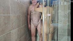 Hot sexy shave in shower preview with Agarabas and Olpr