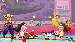 Hentai Mugen 18角色编辑展示，在动漫游戏中激烈射精动作