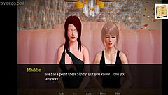 A young red-haired girl gets some family fun with her stepson and his friends