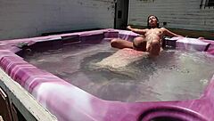 dayanara in the hot tub again