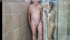 Hot sexy shave in shower preview with Agarabas and Olpr