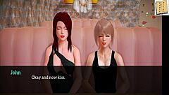 A young red-haired girl gets some family fun with her stepson and his friends