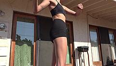 compilation of big asses in tight tights during outdoor yoga and shorts