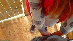 Intensive rubbing leads to creampie in panties!