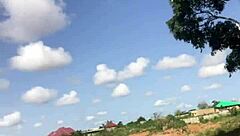 Crazy bitch twerks her big ass outdoors