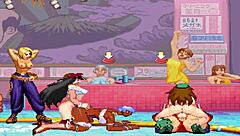 Hentai Mugen 18角色编辑展示，在动漫游戏中激烈射精动作