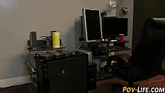 Blonde Teen Sucks POV Cock Outdoors