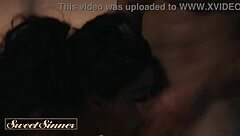 Nathan throat-fucks Harley Haze before stretching her.