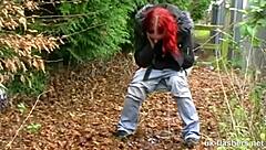 Lassie enjoys outdoor solo time with toys