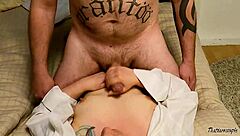 Wife strokes arm and gets a facial massage