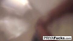 Priya Rai, busty Indian MILF, masturbates solo in anime style