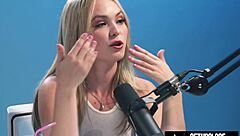 Blonde Lilly Bell's Intense Hitachi Orgasm Up Close in Full Casting Scene