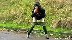 Lassie enjoys outdoor solo time with toys