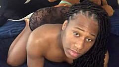 Slut begs to take dick in gaping anal creampie