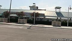 Hey, pale redhead picks up teen for facial