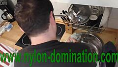 Nylon Domina Trains Humiliated Housewife Slave